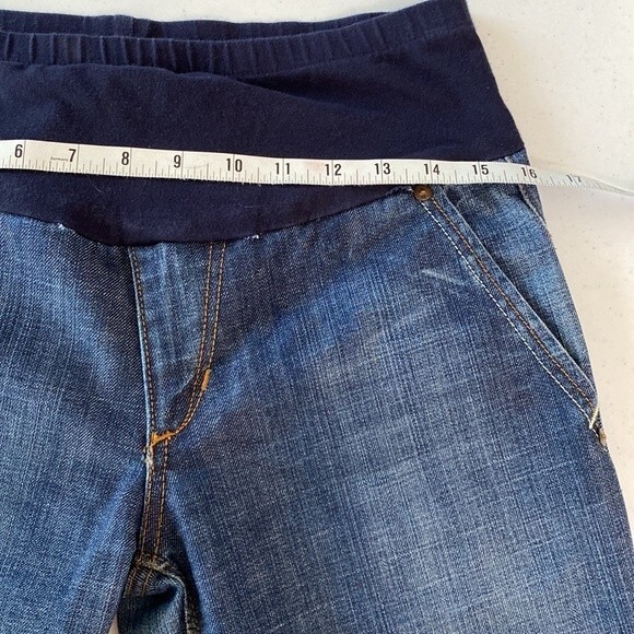 Joe's Jeans Maternity Ferrel Long Bermuda Distressed Jean Shorts Pull On Stretch - Picture 11 of 15